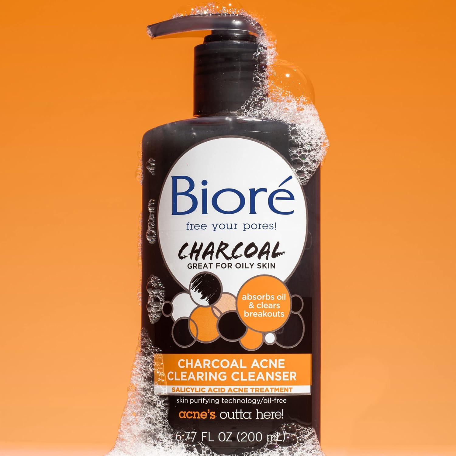 imageBior Charcoal Acne Cleanser Salicylic Acid Treatment Helps Prevent Breakouts Oil Absorption and Control for Acne Prone Oily Skin 677 Ounce1145 Fl Oz Pack of 1