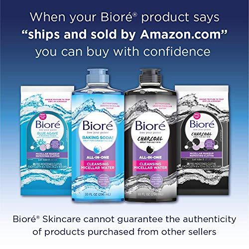 imageBior Charcoal Makeup Removing Cloths with Micellar Cleansing Water Norinse Makeup and Oil Removal for Oily Skin 25 Count