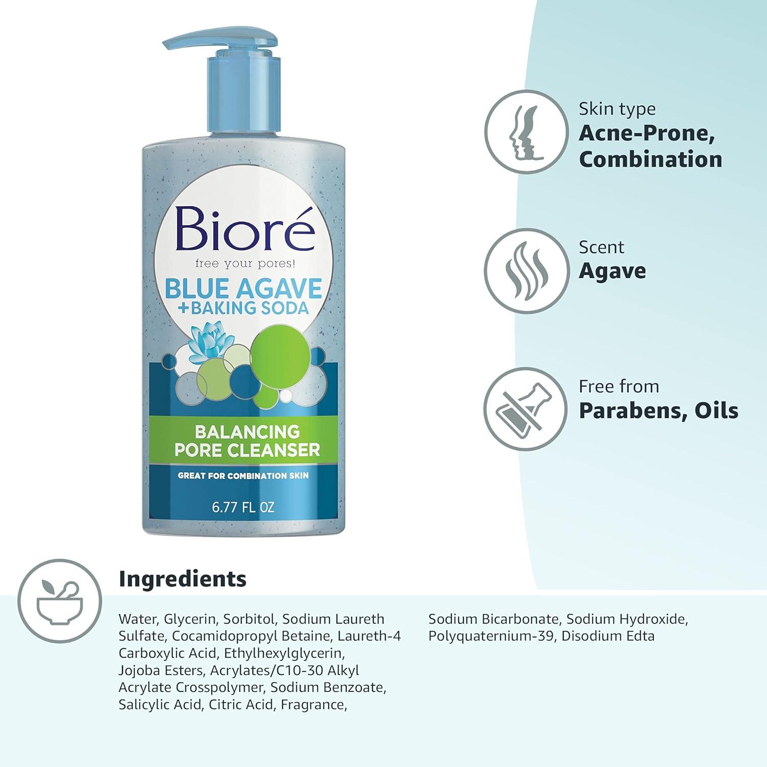 imageBior Daily Blue Agave Baking Soda Balancing Pore Cleanser Liquid Cleanser for Combination Skin to Penetrate Pores amp Gently Exfoliate Skin 677 OunceBior Daily Blue Agave Baking Soda Balancing Pore Cleanser