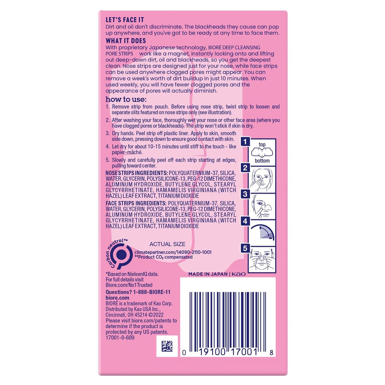 imageBior Original Blackhead Remover Strips Deep Cleansing Nose Strips With Instant Pore Unclogging Features CBond Technology OilFree NonComedogenic Use 14 Count24 Count Pack of 1