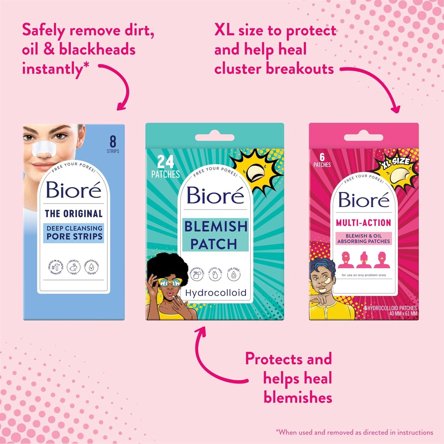 imageBior Pimple Patch MultiAction XLarge Blemish and Oil Absorbing Patches Hydrocolloid Acne Patch For Cluster Breakouts 6 CtMultiAction Patch