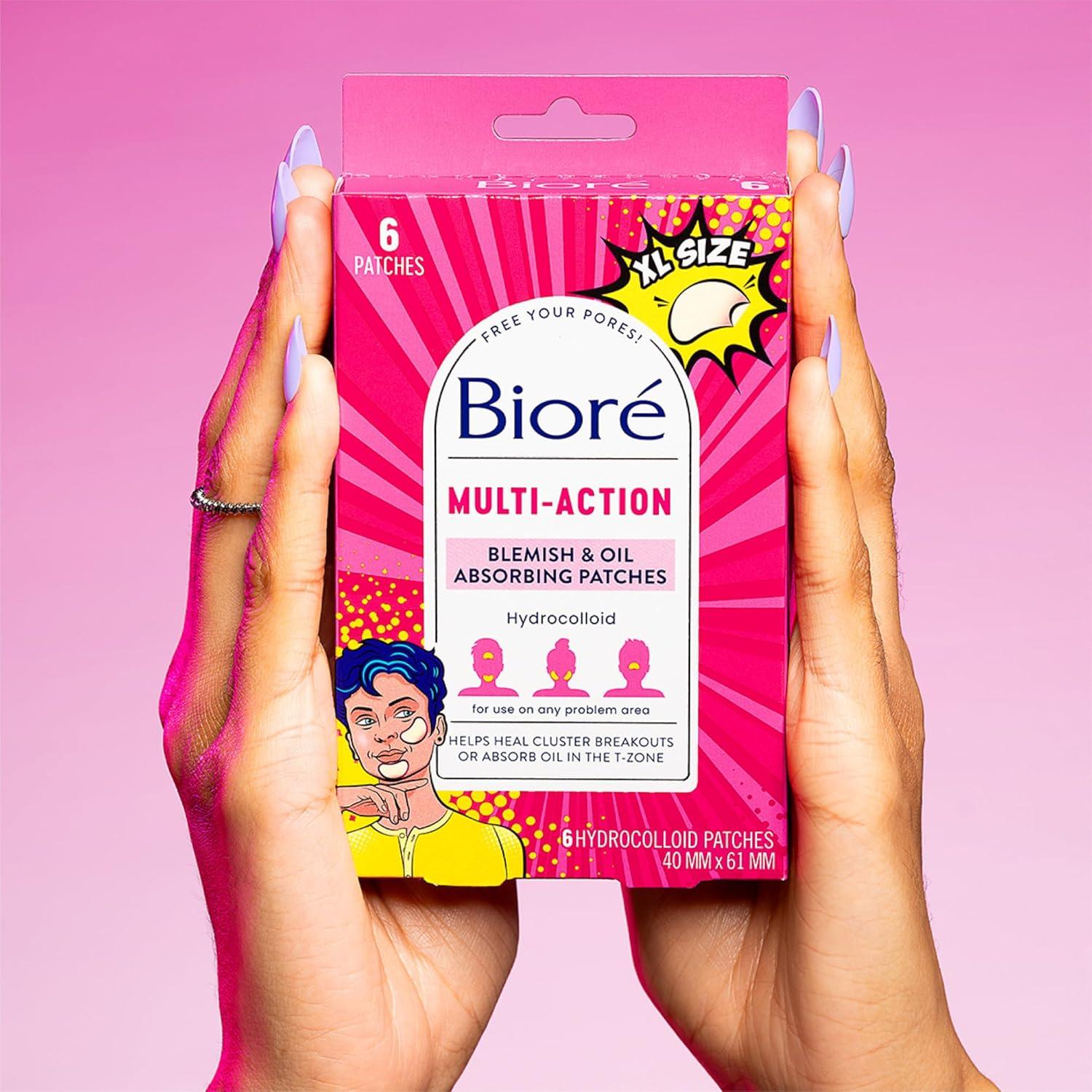 imageBior Pimple Patch MultiAction XLarge Blemish and Oil Absorbing Patches Hydrocolloid Acne Patch For Cluster Breakouts 6 CtMultiAction Patch
