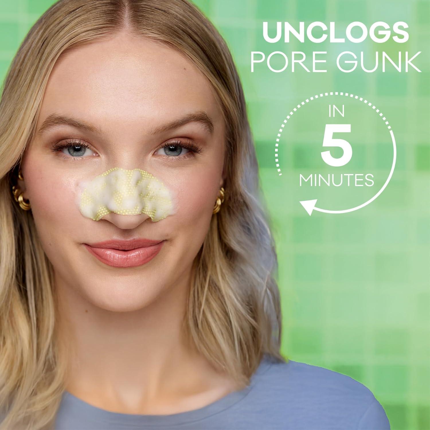 imageBior Pore Refining Bubbling Nose Mask Glycolic Acid and Hyaluronic Acid Exfoliant for Face Pore Cleansing Mask 8 Ct