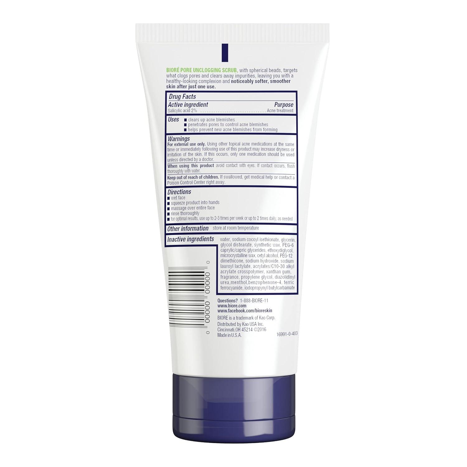 imageBior Pore Unclogging Scrub Removes Excess Dirt and Oils Face Scrub with Salicylic Acid Oil Free HSAFSA Approved 5 Ounces5 Ounce Pack of 1