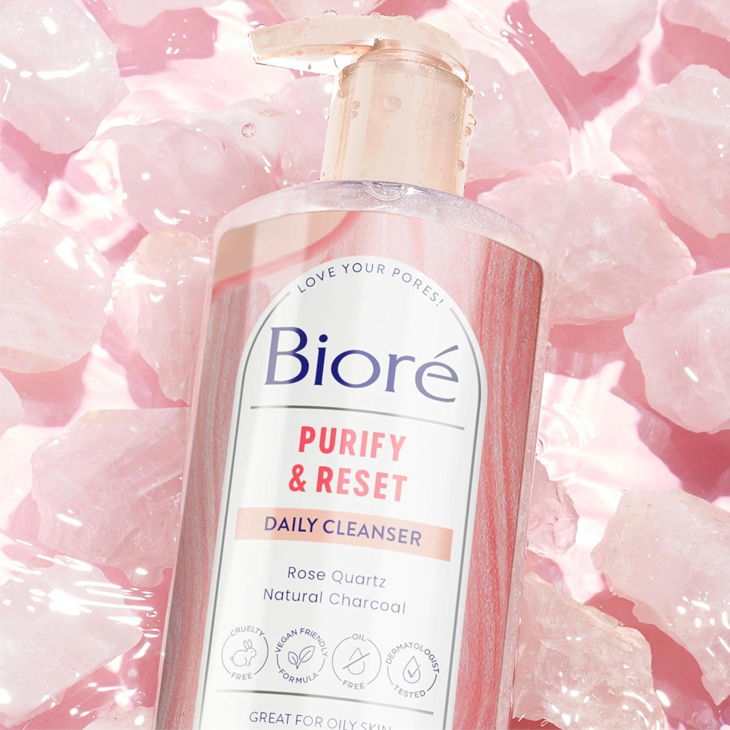 imageBior Rose Quartz Charcoal Daily Purifying Cleanser Oil Free Facial Cleanser Energizes Skin Dermatologist Tested and Cruelty Free 677 oz677 Ounce Pack of 1