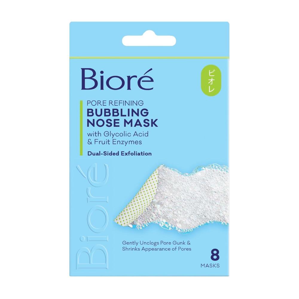 imageBior Pore Refining Bubbling Nose Mask Glycolic Acid and Hyaluronic Acid Exfoliant for Face Pore Cleansing Mask 8 Ct