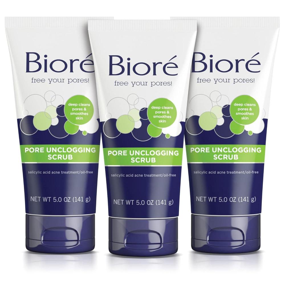 imageBior Pore Unclogging Scrub Removes Excess Dirt and Oils Face Scrub with Salicylic Acid Oil Free HSAFSA Approved 5 Ounces5 Ounce Pack of 3