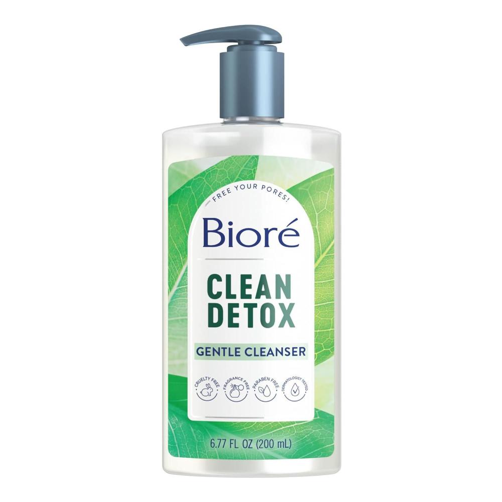 imageBiore Clean Detox Gentle Face Cleanser for Sensitve Skin Daily Face Wash Cleansing Detox Fragrance and Paraben Free 677 oz
