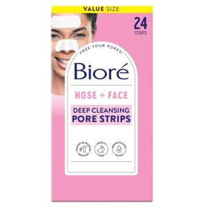 Bioré Original Blackhead Remover Strips, Deep Cleansing Nose Strips With Instant Pore Unclogging, Features C-Bond Technology, Oil-Free, Non-Comedogenic Use, 14 Count(24 Count (Pack of 1))