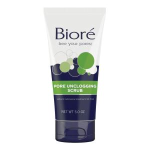 Bioré Pore Unclogging Scrub, Removes Excess Dirt and Oils, Face Scrub, with Salicylic Acid, Oil Free, (HSA/FSA Approved), 5 Ounces(5 Ounce (Pack of 1))