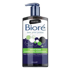 Biore Deep Pore Charcoal Face Wash, Daily Facial Cleanser for Dirt & Makeup Removal, for Oily Skin, 6.77 Oz, Pack of 3(6.77 Ounce (Pack of 1))