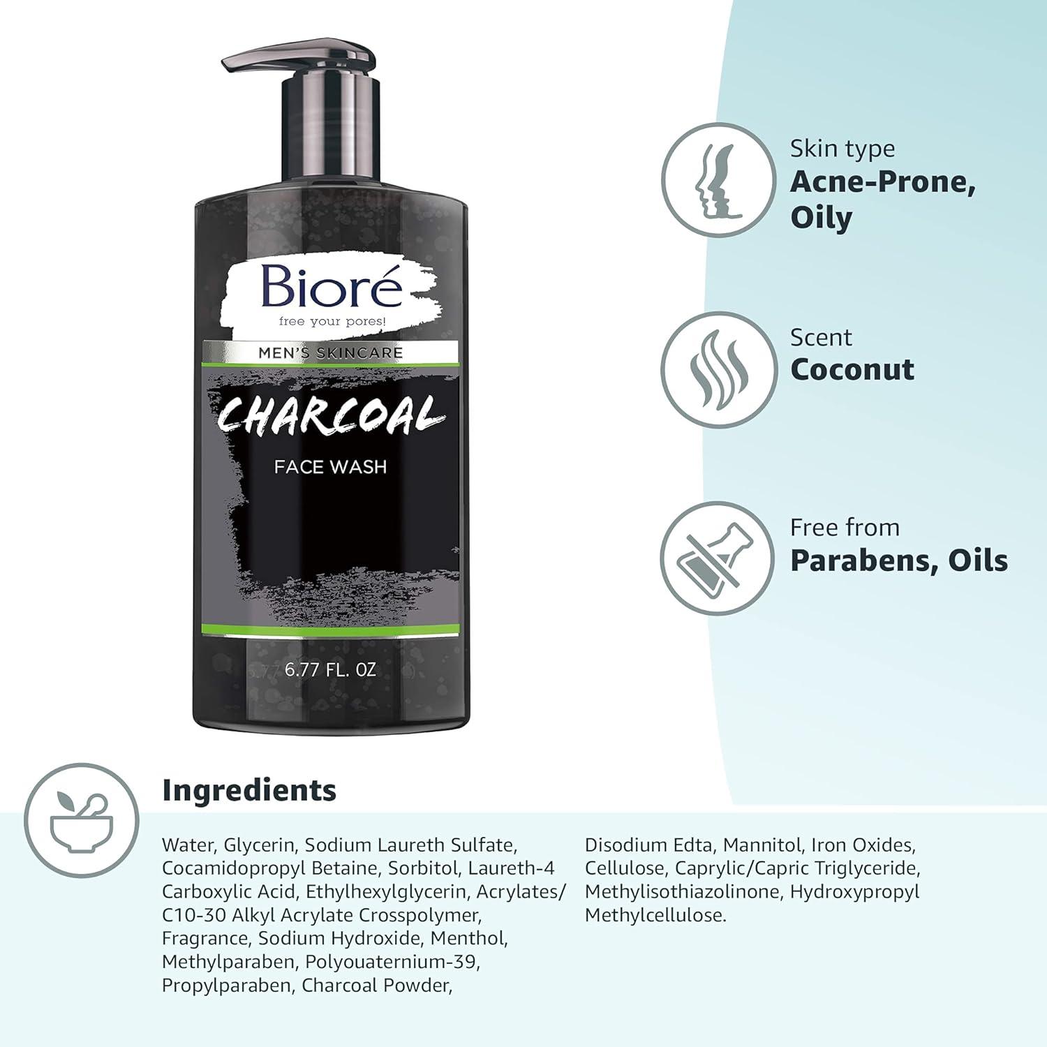imageBior Mens Skincare Charcoal Face Wash Deep Cleans Pores amp Refreshes Skin 677 Fl Ounces677 Fl Oz Pack of 1