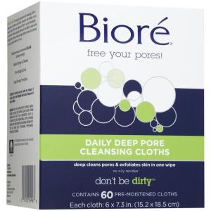 Biore Daily Recharging Cleansing Cloths Refill, 60 ct